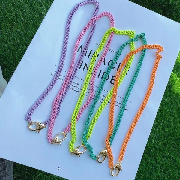 necklaces 5pcs gold clasp necklace handmade colorful enamel chain necklace jewelry curb link chain necklace fashion woman jewelry, Silver
necklaces 5pcs gold clasp necklace handmade colorful enamel chain necklace jewelry curb link chain necklace fashion woman jewelry, Silver