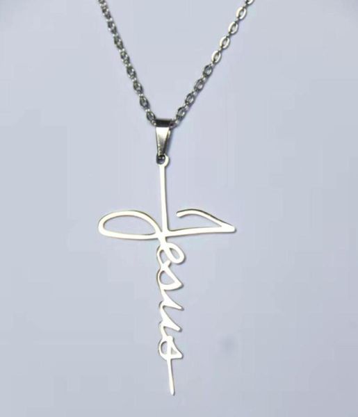 10pclot new letter jesus cross stainless steel pendant necklaces women men dainty handwriting style charms choker party jewelry g16278559, Silver
10pclot new letter jesus cross stainless steel pendant necklaces women men dainty handwriting style charms choker party jewelry g16278559, Silver