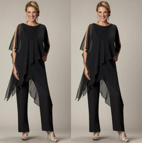 2019 two pieces pants suits for mother of the bride jewel half sleeve plus size black chiffon evening gowns beach wedding pa3570722, Black;red
2019 two pieces pants suits for mother of the bride jewel half sleeve plus size black chiffon evening gowns beach wedding pa3570722, Black;red