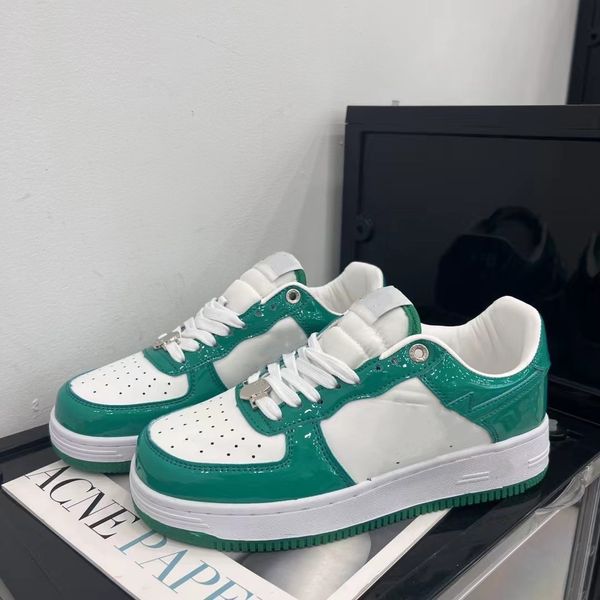 designer men women sneaker shoes fashion patent leather low lace-up casual flats outdoor comfortable non-slip skateboarding sports trainers, Black
designer men women sneaker shoes fashion patent leather low lace-up casual flats outdoor comfortable non-slip skateboarding sports trainers, Black