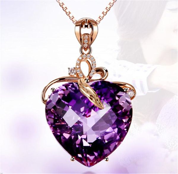 crystal womens necklaces pendant heartshaped amethyst plated 18k gold natural purple diamond female clavicle chain silver6455837, Silver
crystal womens necklaces pendant heartshaped amethyst plated 18k gold natural purple diamond female clavicle chain silver6455837, Silver