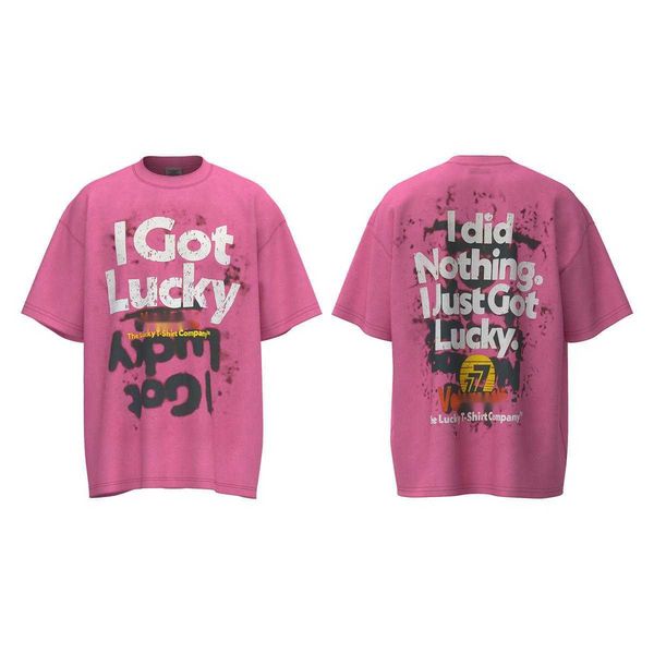 women's t-shirt designer new ve lucky 777 washed red old retro letter print pattern round neck men and women couples short sleeve, White
women's t-shirt designer new ve lucky 777 washed red old retro letter print pattern round neck men and women couples short sleeve, White