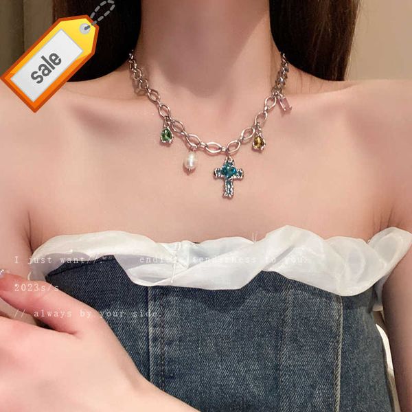 diamond set zircon freshwater pearl cross necklace with fashion and advanced sense collar chain personalized sweet and cool style necklace, Black
diamond set zircon freshwater pearl cross necklace with fashion and advanced sense collar chain personalized sweet and cool style necklace, Black