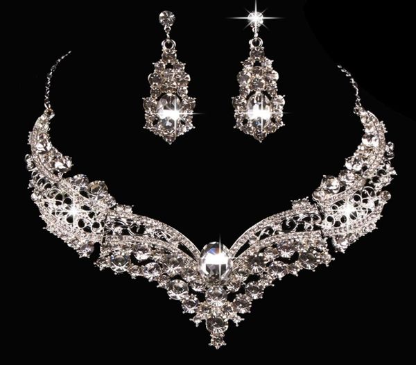 wedding bridal queen alloy shiny rhinestone crystal necklace earrings jewelry set for women2485108, Silver
wedding bridal queen alloy shiny rhinestone crystal necklace earrings jewelry set for women2485108, Silver