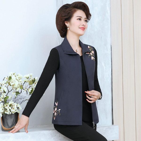 vests spring autumn navy blue red purple vest middle aged women casual floral embroidery zipper sleeveless coat daily cozy waistcoat, Black;white
vests spring autumn navy blue red purple vest middle aged women casual floral embroidery zipper sleeveless coat daily cozy waistcoat, Black;white
