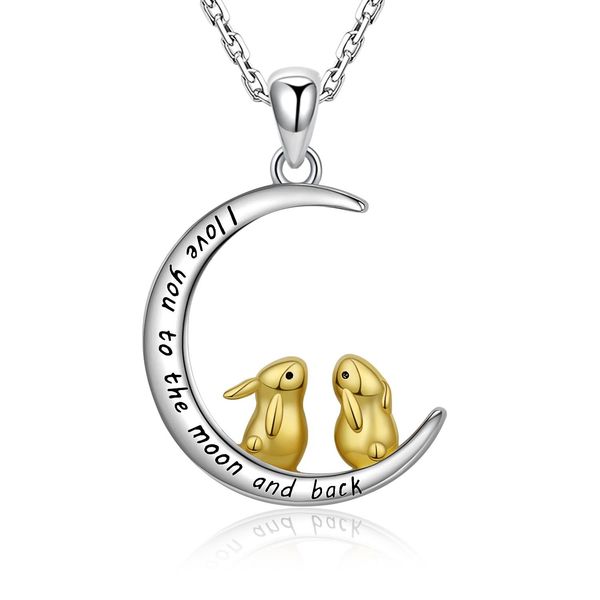 necklaces i love you to the moon and back necklace sterling sier double bunny rabbit necklace jewelry gifts for women mom daughter, Silver
necklaces i love you to the moon and back necklace sterling sier double bunny rabbit necklace jewelry gifts for women mom daughter, Silver