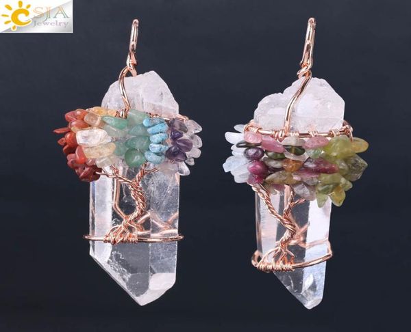 csja men big gemstone pendant women natural white crystal quartz 7 chakra tree of life rose gold handmade wire wrapped necklace ch8587898, Silver
csja men big gemstone pendant women natural white crystal quartz 7 chakra tree of life rose gold handmade wire wrapped necklace ch8587898, Silver