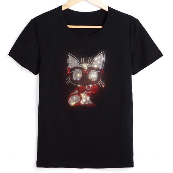 t-shirt 2022 summer diamond tshirt women cotton short sleeve blouse lovely cat tee shirts flash rhinestone ti streetwear plus size 5xl, White
t-shirt 2022 summer diamond tshirt women cotton short sleeve blouse lovely cat tee shirts flash rhinestone ti streetwear plus size 5xl, White