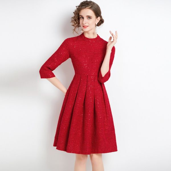 2023 spring women's tweed red dress. a-line, mid-calf length. 3/4 sleeve, solid pattern. casual and stylish. sizes: s, , l, xl, xxl. p, Black;gray
2023 spring women's tweed red dress. a-line, mid-calf length. 3/4 sleeve, solid pattern. casual and stylish. sizes: s, , l, xl, xxl. p, Black;gray