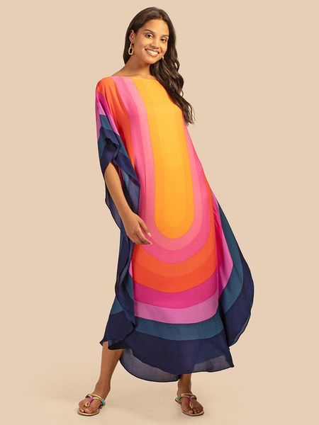 dresses moroccan kaftan boho rainbow print batwing sleeve long dresses 2023 summer women clothing beachwear casual maxi dress q1435, Black;gray
dresses moroccan kaftan boho rainbow print batwing sleeve long dresses 2023 summer women clothing beachwear casual maxi dress q1435, Black;gray