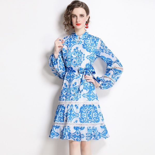 2023 european summer women's floral print long sleeve dress: casual a-line mid-calf dress with single row button and stand collar. size, Black;gray
2023 european summer women's floral print long sleeve dress: casual a-line mid-calf dress with single row button and stand collar. size, Black;gray