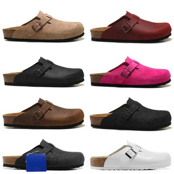 2023 r boston clogs sandals oiled leather bag head pull outdoor autumn spring suede cork buckle strap platfrom sliders fashion luxury womens, Black
2023 r boston clogs sandals oiled leather bag head pull outdoor autumn spring suede cork buckle strap platfrom sliders fashion luxury womens, Black