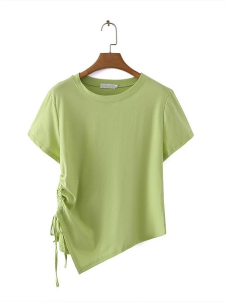 t-shirt plus size summer clothing short sleeve round neck tshirt waist adjustment asymmetrical hem large size solid color tshirt, Black
t-shirt plus size summer clothing short sleeve round neck tshirt waist adjustment asymmetrical hem large size solid color tshirt, Black