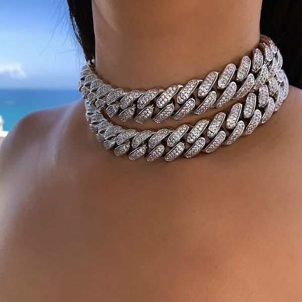 necklaces iced out bling hip hop jewelry 5a cz 18mm big heavy cuban choker necklace for women, Silver
necklaces iced out bling hip hop jewelry 5a cz 18mm big heavy cuban choker necklace for women, Silver