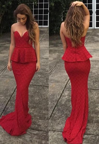 red mermaid evening dresses with peplum sweetheart neck long formal evening gowns pleats robe de soiree6699717, Black;red
red mermaid evening dresses with peplum sweetheart neck long formal evening gowns pleats robe de soiree6699717, Black;red