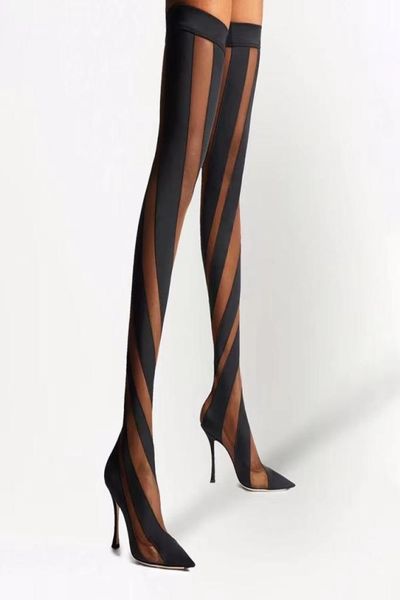women over the knee elastic boots mesh embroidery spring autumn lace stiletto heel high long boots6946086, Black
women over the knee elastic boots mesh embroidery spring autumn lace stiletto heel high long boots6946086, Black