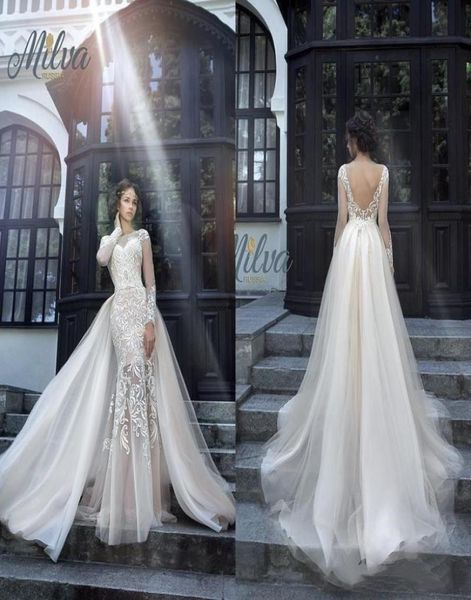 gorgeous milva bridal wedding dresses illusion long sleeves low back lace mermaid wedding dress with detachable skirt7460240, White
gorgeous milva bridal wedding dresses illusion long sleeves low back lace mermaid wedding dress with detachable skirt7460240, White