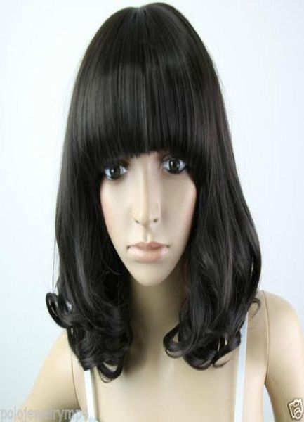 new cosplay medium curly black women039s full wig 012348799391