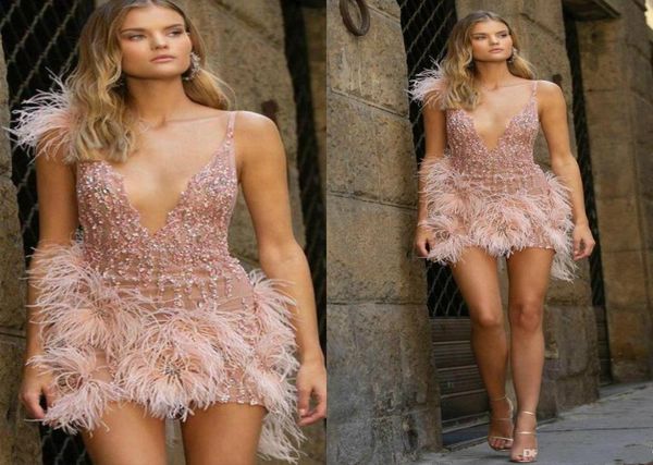 berta cocktail party dresses sequined beads luxury feather deep v neck short prom dress chic homecoming dress evening wear custom 8528237, Black
berta cocktail party dresses sequined beads luxury feather deep v neck short prom dress chic homecoming dress evening wear custom 8528237, Black