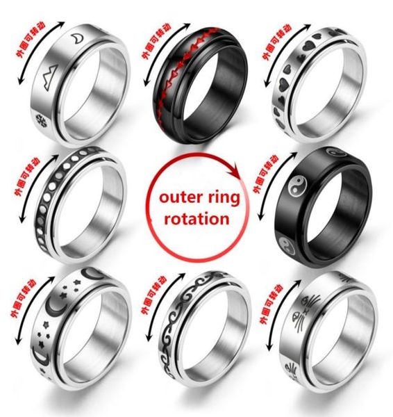 anxiety ring for women men moon fidgets rings trend punk rings jewelry stainless steel anti stress ring rotate gift9289077, Silver
anxiety ring for women men moon fidgets rings trend punk rings jewelry stainless steel anti stress ring rotate gift9289077, Silver