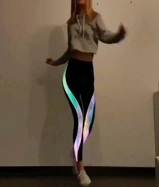 reflective leggings pants glow in the dark night light stripes laser fitness yoga tights sportswear tracksuit women female 10pcs3091325, Black;green
reflective leggings pants glow in the dark night light stripes laser fitness yoga tights sportswear tracksuit women female 10pcs3091325, Black;green