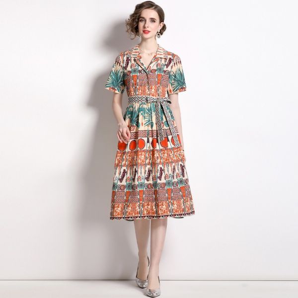 2023 summer new item european station fashion women's cardigan skirt short sleeve lapel single row button lace print dress, Black;gray
2023 summer new item european station fashion women's cardigan skirt short sleeve lapel single row button lace print dress, Black;gray