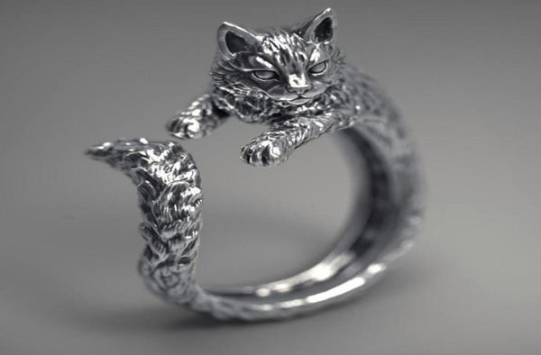 s1966 fashion jewelry cat ring vintage black sliver opening adjustable cat ring6008822, Silver
s1966 fashion jewelry cat ring vintage black sliver opening adjustable cat ring6008822, Silver