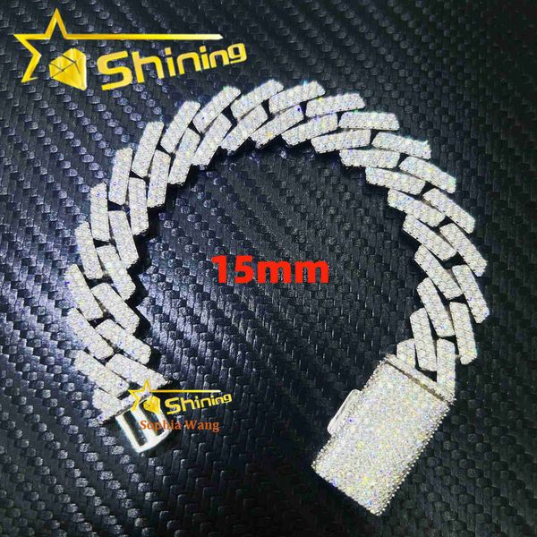 wholesale price 925 sterling silver hip hop 15mm 7inch 8inch 2 rows design iced out vvs moissanite diamond cuban link bracelet
wholesale price 925 sterling silver hip hop 15mm 7inch 8inch 2 rows design iced out vvs moissanite diamond cuban link bracelet