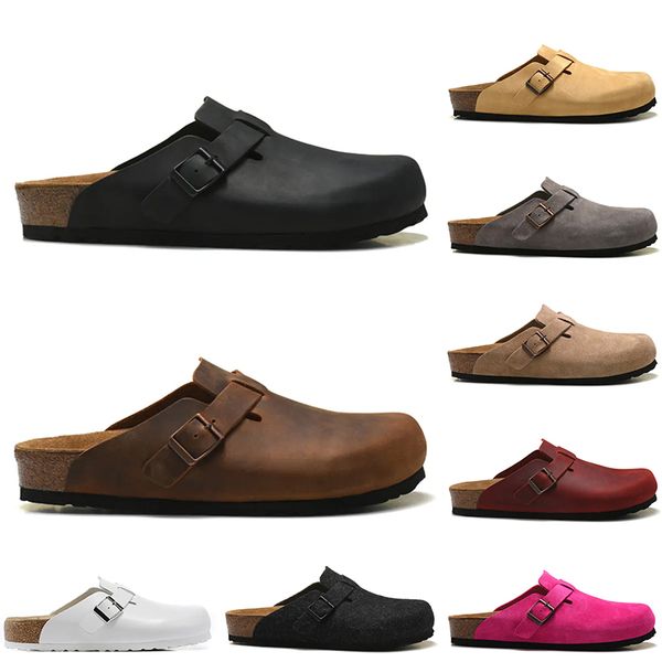 2023 oiled leather bag head pull boston clogs sandals outdoor autumn spring designer suede cork buckle strap platfrom sliders fashion luxury, Black
2023 oiled leather bag head pull boston clogs sandals outdoor autumn spring designer suede cork buckle strap platfrom sliders fashion luxury, Black