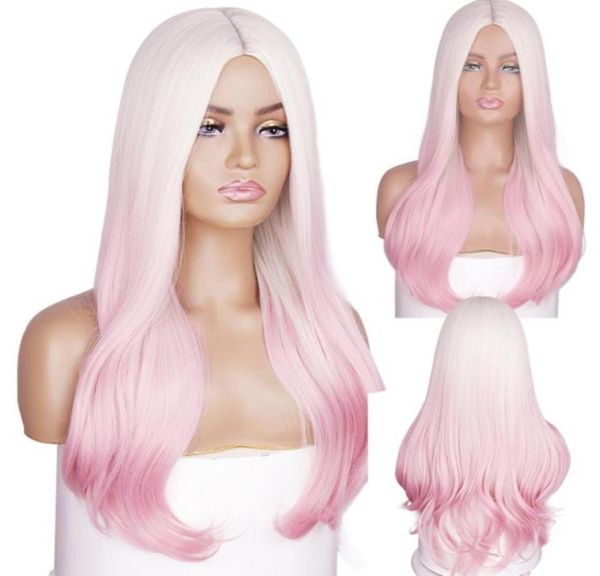 long wavy synthetic wigs ombre golden pink wigs for women cosplay natural middle part hair wig high temperature fiberfactory direc4726102, Black
long wavy synthetic wigs ombre golden pink wigs for women cosplay natural middle part hair wig high temperature fiberfactory direc4726102, Black