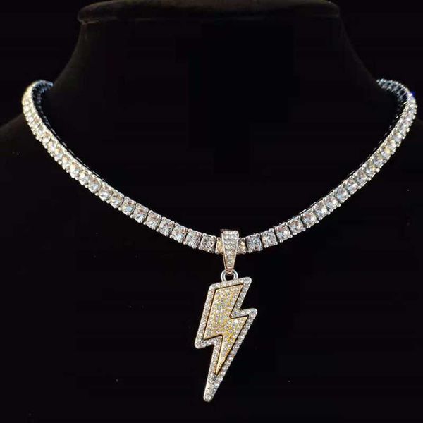 men hip hop lightning pendant necklace with 4mm zircon tennis chain iced out bling hiphop necklaces for men women jewelry 230527, Silver
men hip hop lightning pendant necklace with 4mm zircon tennis chain iced out bling hiphop necklaces for men women jewelry 230527, Silver