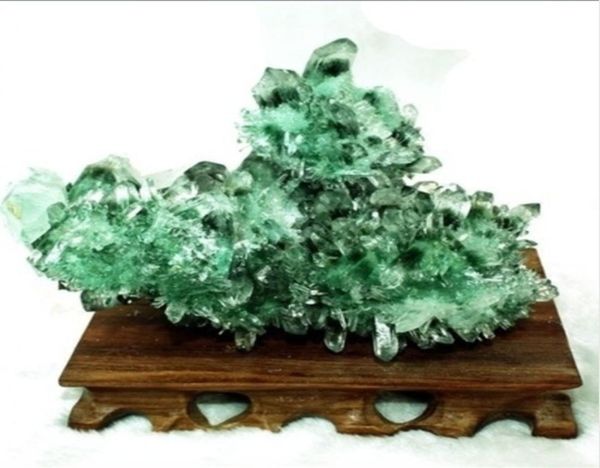 about 700g rare natural green phantom quartz crystal cluster mineral specimen4004792, Black
about 700g rare natural green phantom quartz crystal cluster mineral specimen4004792, Black