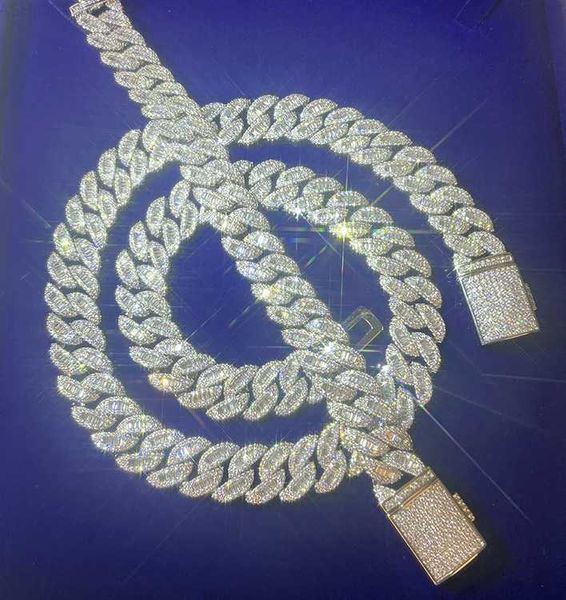 customized 15mm hiphop cuabn chain s925 silver with iced out trapezoid moissanite cuban link chain necklace
customized 15mm hiphop cuabn chain s925 silver with iced out trapezoid moissanite cuban link chain necklace