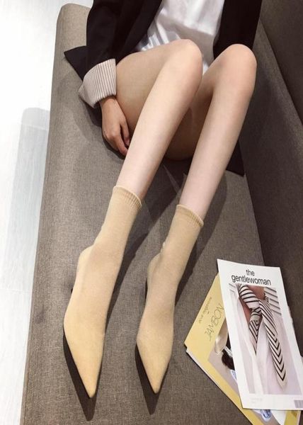 women slip on socks shoes winter comfort soft boots pointed toe knitting booties kitten heel4852127, Black
women slip on socks shoes winter comfort soft boots pointed toe knitting booties kitten heel4852127, Black