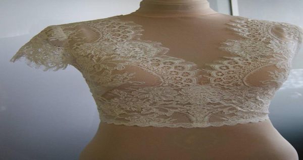 ivory lace wedding shawls with cap sleeves v neck bridal bolero custom made wedding wraps shrugs for dress cape2984413, White
ivory lace wedding shawls with cap sleeves v neck bridal bolero custom made wedding wraps shrugs for dress cape2984413, White