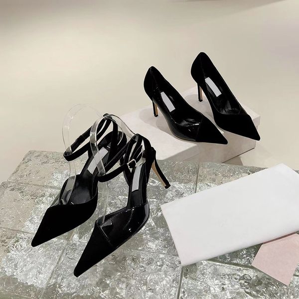 designer high heels luxury brand women's sheepskin patent leather splicing modern elegant heel height 9cm banquet dress wedding shoes s, Black
designer high heels luxury brand women's sheepskin patent leather splicing modern elegant heel height 9cm banquet dress wedding shoes s, Black