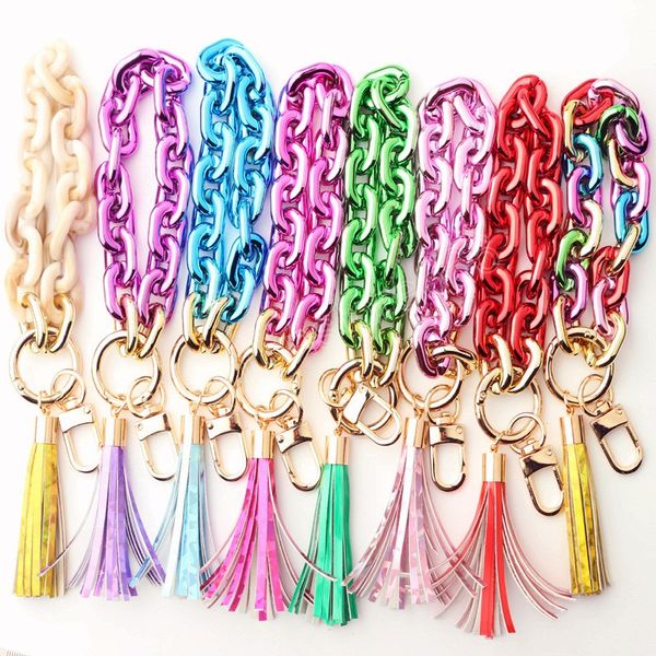 highlights acrylic link keychain chainlink wristlet key chain bracelets bangle keyring link with tassel trendy gift for her, Silver
highlights acrylic link keychain chainlink wristlet key chain bracelets bangle keyring link with tassel trendy gift for her, Silver