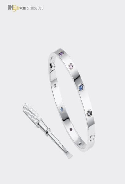 love bracelet mens bangle designer bracelets women silver bracelet colored diamonds luxury jewelry titanium steel goldplated neve9068380, Black
love bracelet mens bangle designer bracelets women silver bracelet colored diamonds luxury jewelry titanium steel goldplated neve9068380, Black
