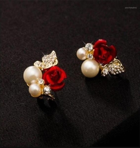 stud flower earrings beautiful red rose imitation pearl crystal girl simple ear jewelry gift2197967, Golden;silver
stud flower earrings beautiful red rose imitation pearl crystal girl simple ear jewelry gift2197967, Golden;silver