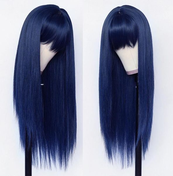 long silky straight synthetic wig full neat bangs blue pink color cospaly party hand tied none lace wigs heat resistant fiber for 1289910, Black
long silky straight synthetic wig full neat bangs blue pink color cospaly party hand tied none lace wigs heat resistant fiber for 1289910, Black