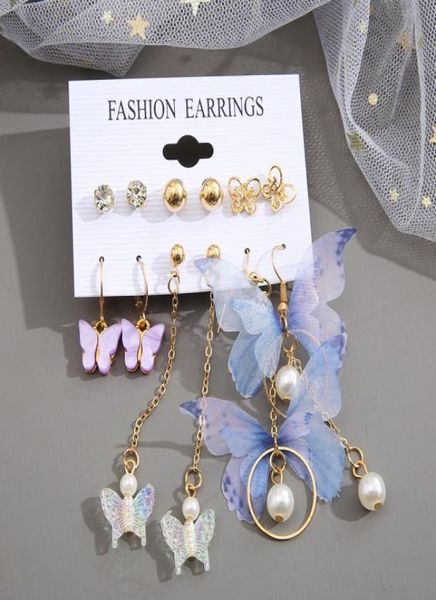 fashion butterfly dangle earring set retro gold zircon pearl pendant stud earrings women jewelry2347071, Silver
fashion butterfly dangle earring set retro gold zircon pearl pendant stud earrings women jewelry2347071, Silver