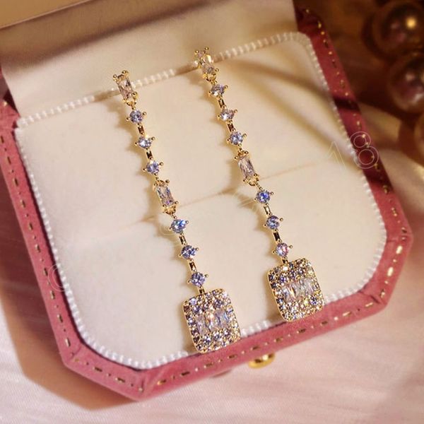 shine zircon crystal dangle earrings for women wedding party luxury square geometry pendant long drop earrings glitter jewelry, Silver
shine zircon crystal dangle earrings for women wedding party luxury square geometry pendant long drop earrings glitter jewelry, Silver