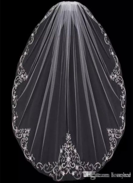 new arrival one layer fingertip wedding veils applique sequins beads edge tulle bridal veil for bride with comb1829086, Black
new arrival one layer fingertip wedding veils applique sequins beads edge tulle bridal veil for bride with comb1829086, Black
