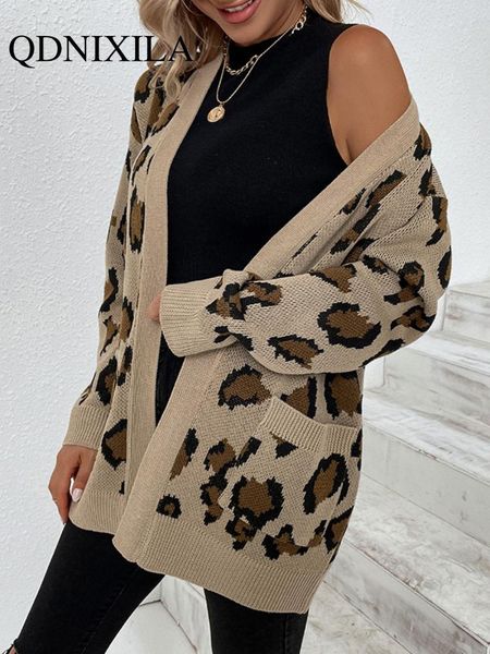 sweaters new autumn winter sweater leopard print cardigan women oversize jacket loose green thick warm knitted cardigan for women 2023, White;black
sweaters new autumn winter sweater leopard print cardigan women oversize jacket loose green thick warm knitted cardigan for women 2023, White;black
