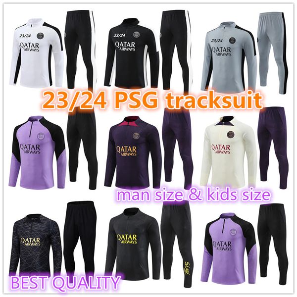 23 24 s mbappe soccer jersey tracksuit 2023 2024 classic style paris kids training suit half zipper long sleeve sergio ramos797, White;black
23 24 s mbappe soccer jersey tracksuit 2023 2024 classic style paris kids training suit half zipper long sleeve sergio ramos797, White;black
