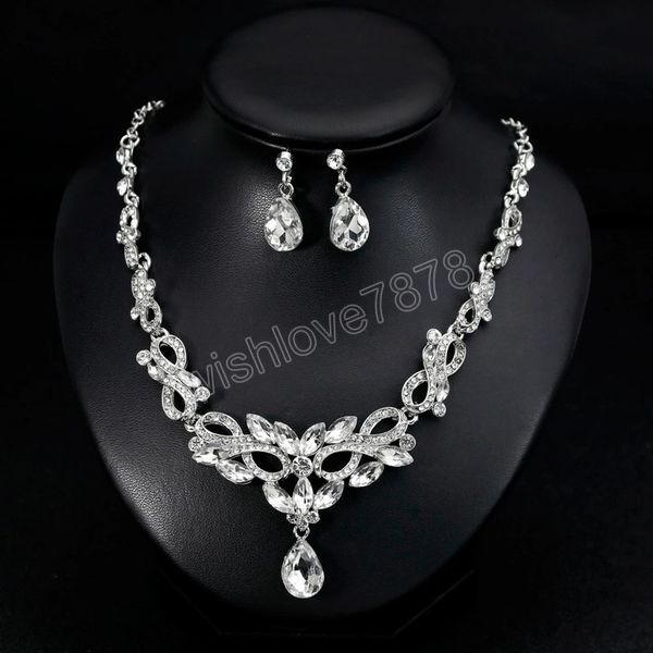 fashion crystal bride jewelry set rhinestone silver-plated wedding dress necklace earring set ladies gift
fashion crystal bride jewelry set rhinestone silver-plated wedding dress necklace earring set ladies gift