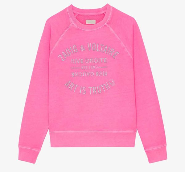 23ss zadig voltaire designer sweatshirt fashion new classic letter embroidery stir fry color washing raglan sleeves women pullover jumper sw, Black
23ss zadig voltaire designer sweatshirt fashion new classic letter embroidery stir fry color washing raglan sleeves women pullover jumper sw, Black