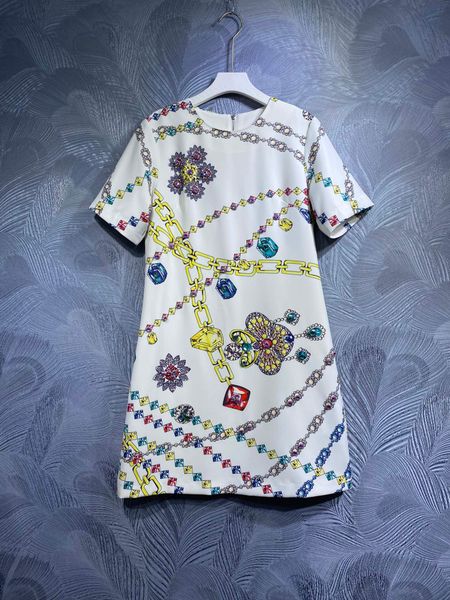 beaded dress 2023 spring/summer original designer fashion print women's round neck short sleeve elegant dress stripped, Black
beaded dress 2023 spring/summer original designer fashion print women's round neck short sleeve elegant dress stripped, Black