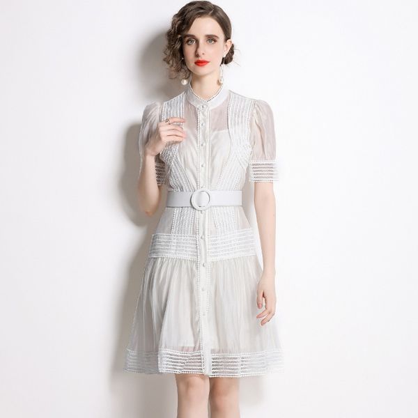 2023 summer new item european station fashion women's cardigan skirt short sleeve single-breasted white dress, Black;gray
2023 summer new item european station fashion women's cardigan skirt short sleeve single-breasted white dress, Black;gray