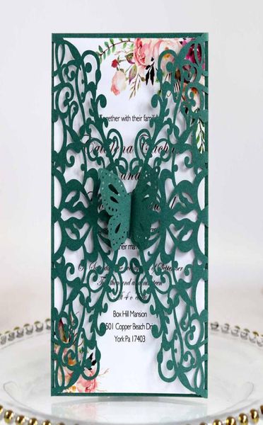 green butterfly wedding invitation laser cut cards for bridal shower quince sweet 16 birthday with personalized printibbon and env2844390, Black
green butterfly wedding invitation laser cut cards for bridal shower quince sweet 16 birthday with personalized printibbon and env2844390, Black